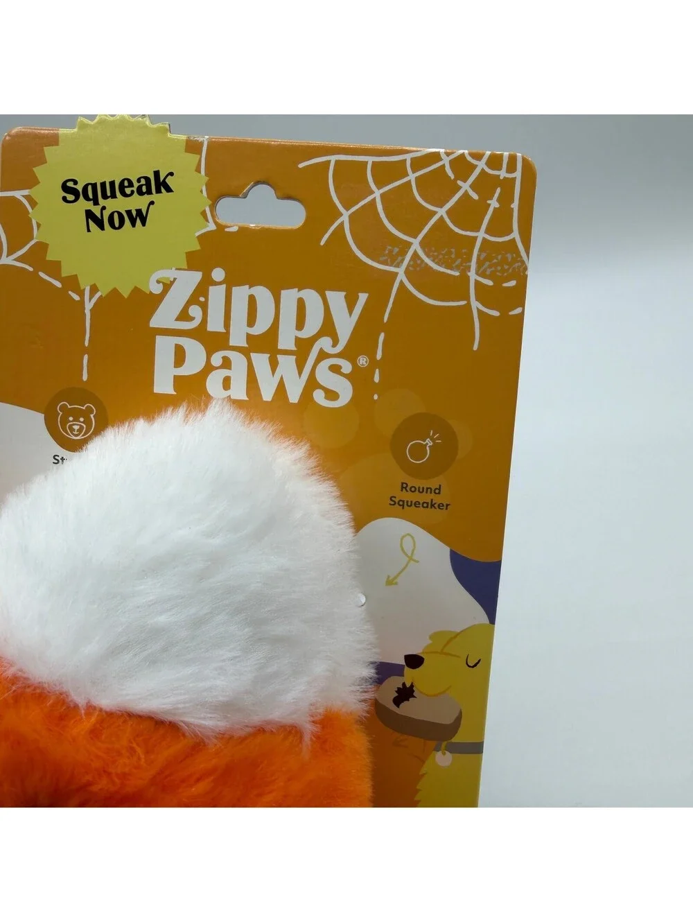 ZippyPaws Squeak Now Candy Corn Plush Dog Toy Halloween Rope Legs Squeaker NEW